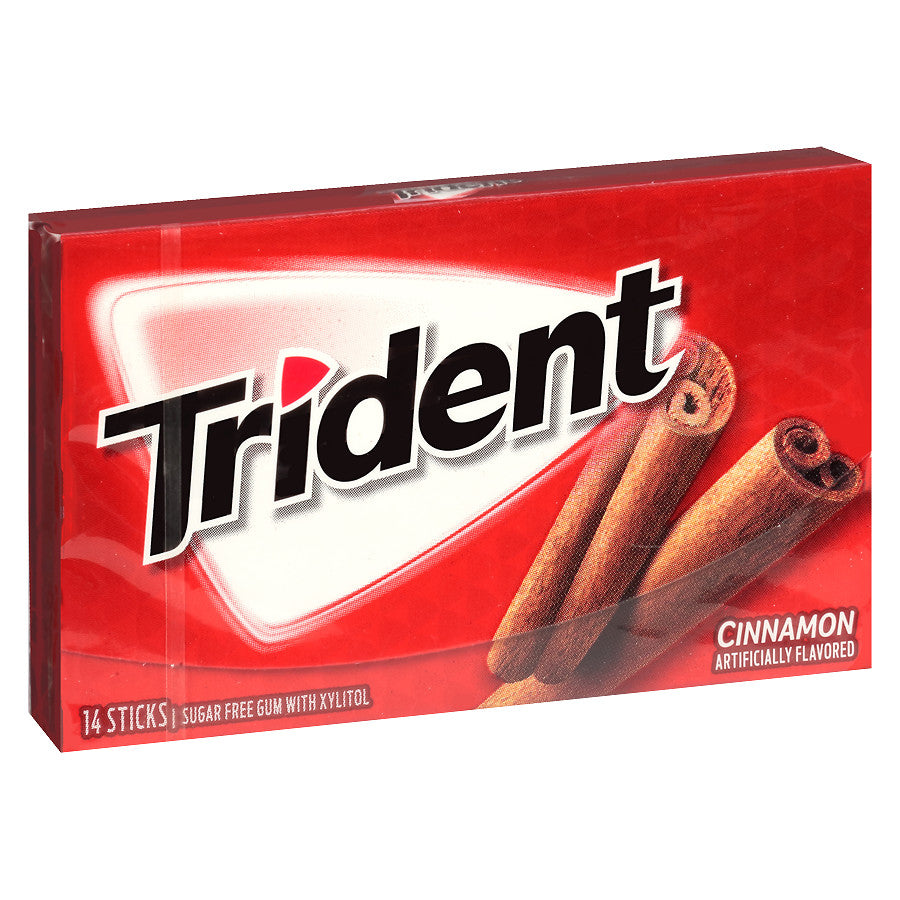 TRIDENT CINNAMON SUGAR FREE GUM 14 STICKS