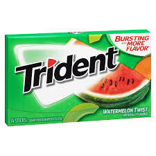TRIDENT WATERMELON TWIST SUGAR FREE GUM 14 STICKS