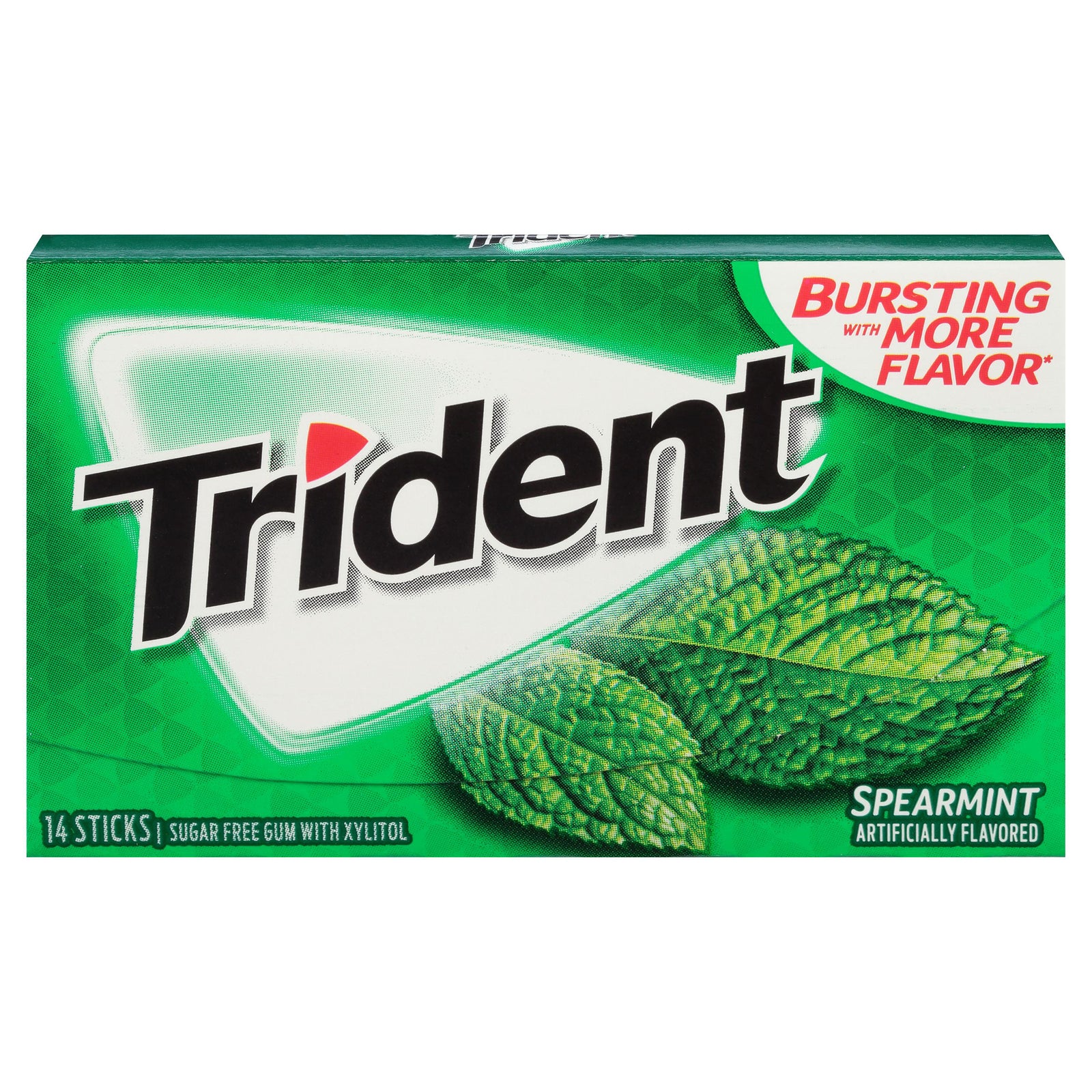 TRIDENT SPEARMINT SUGAR FREE GUM 14 STICKS