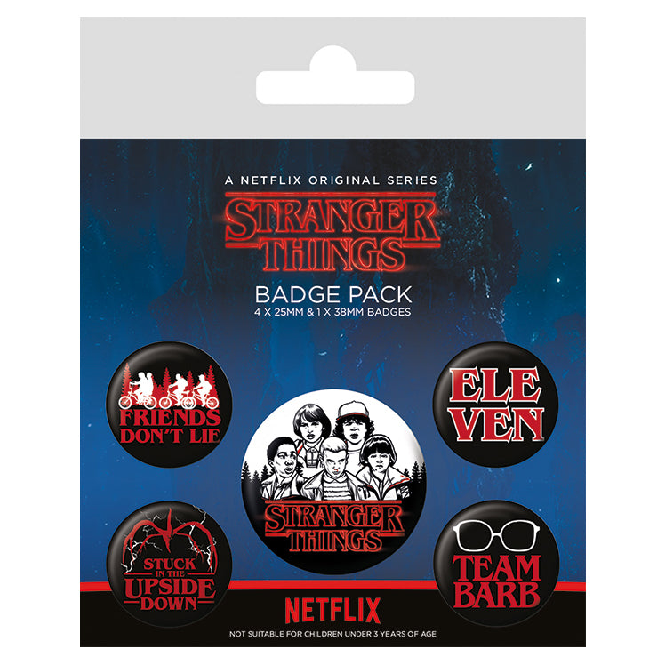 BADGE PACK STRANGER THINGS FRIENDS DON´T LIE