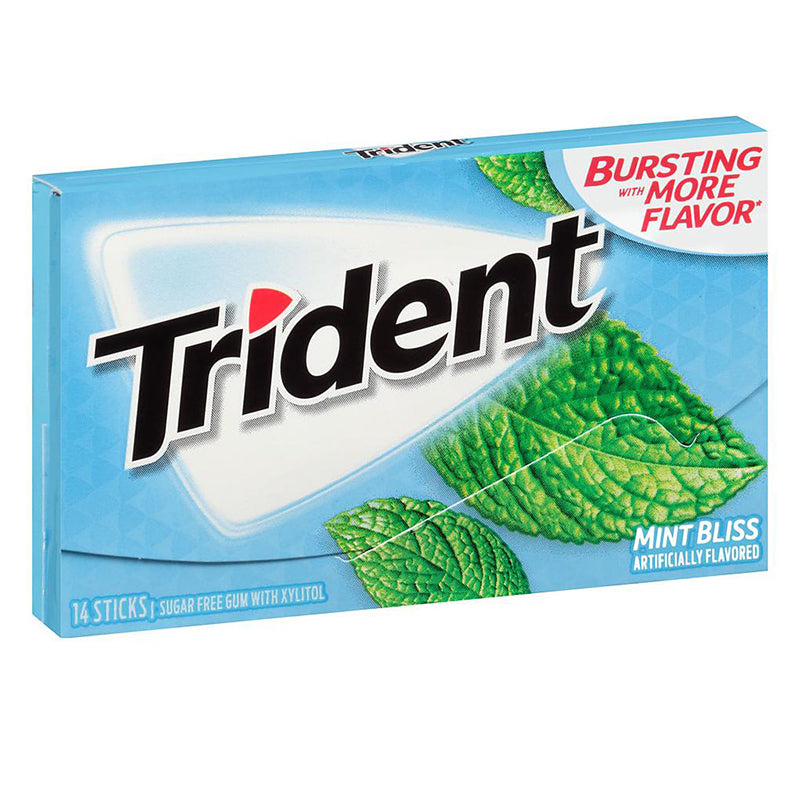 TRIDENT MINT BLISS SUGAR FREE GUM 14 STICKS