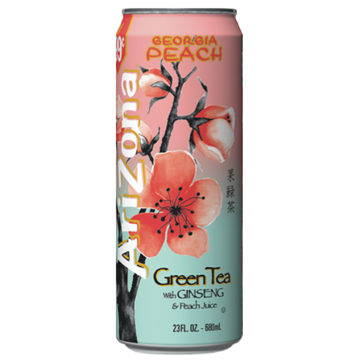 ARIZONA ICED TEA GREEN TEA WITH GINSENG & PEACH JUICE 680ml