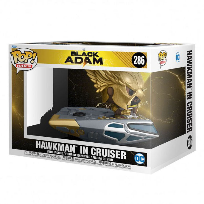 FUNKO POP! RIDES MOVIES BLACK ADAM HAWKMAN IN CRUISER no286