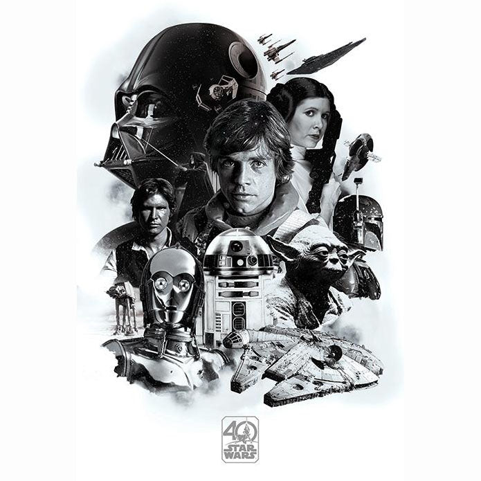 POSTER 61 91,5 STAR WARS 40 YEARS ANNIVERSARY MONTAGE no55