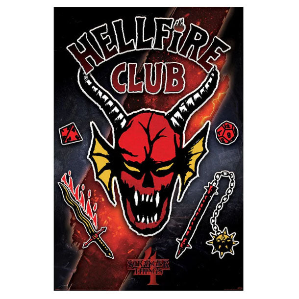POSTER 61 91,5 STRANGER THINGS 4 HELLFIRE CLUB EMBLEM no58