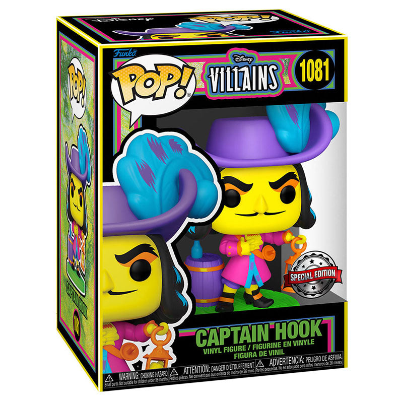 FUNKO POP! DISNEY VILLAINS CAPTAIN HOOK BLACK LIGHT SPECIAL EDITION no1081