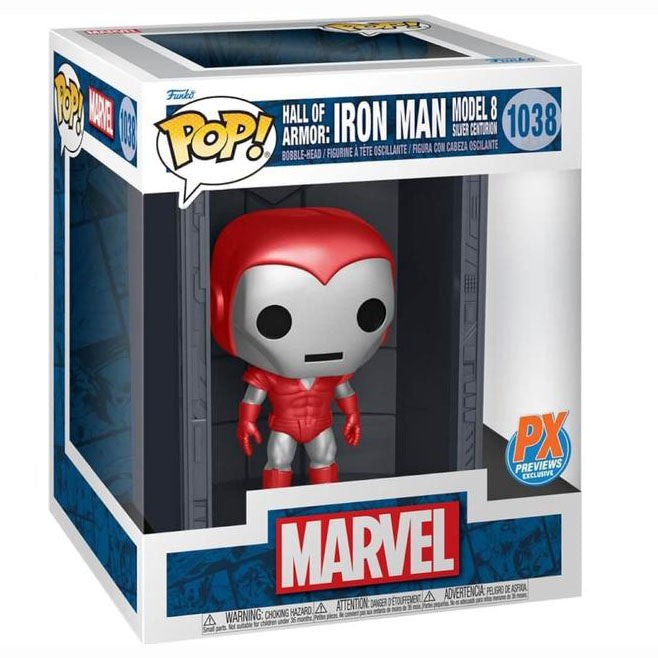 FUNKO POP! DELUXE MARVEL HALL OF ARMOR IRON MAN MODEL 8 SILVER CENTURION PX PREVIEWS EXCLUSIVE no1038