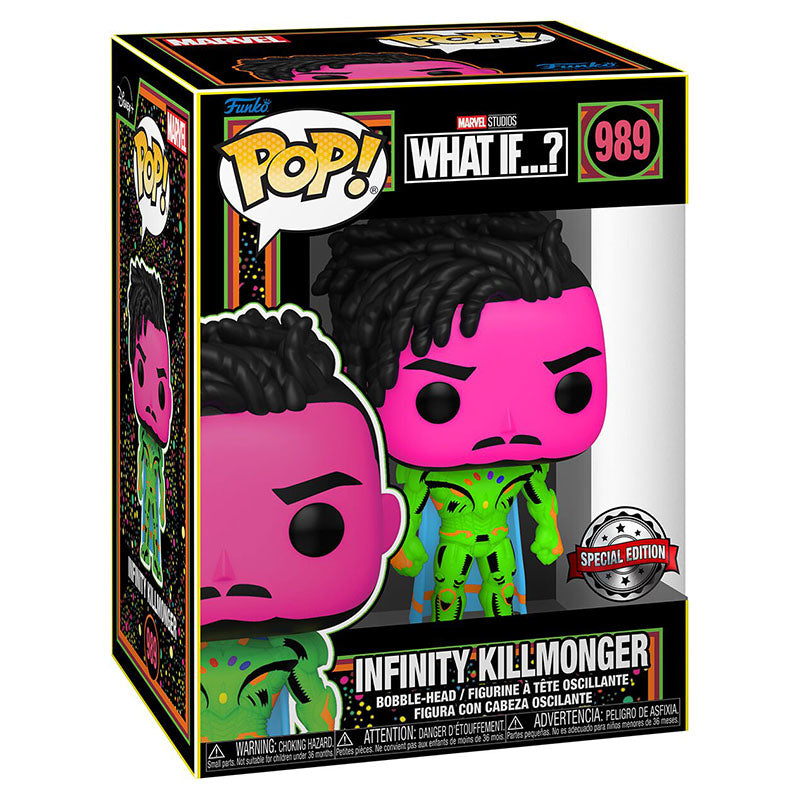 FUNKO POP! MARVEL STUDIOS WHAT IF INFINITY KILLMONGER BLACKLIGHT SPECIAL EDITION no989