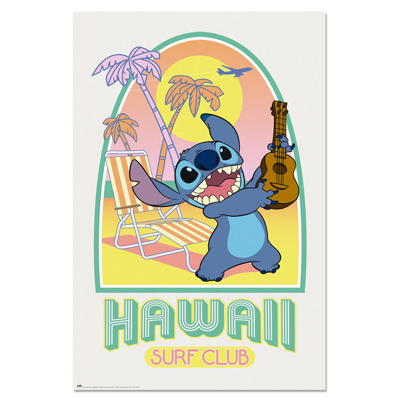 POSTER 61 91,5 STITCH HAWAII CLUB SURF no113