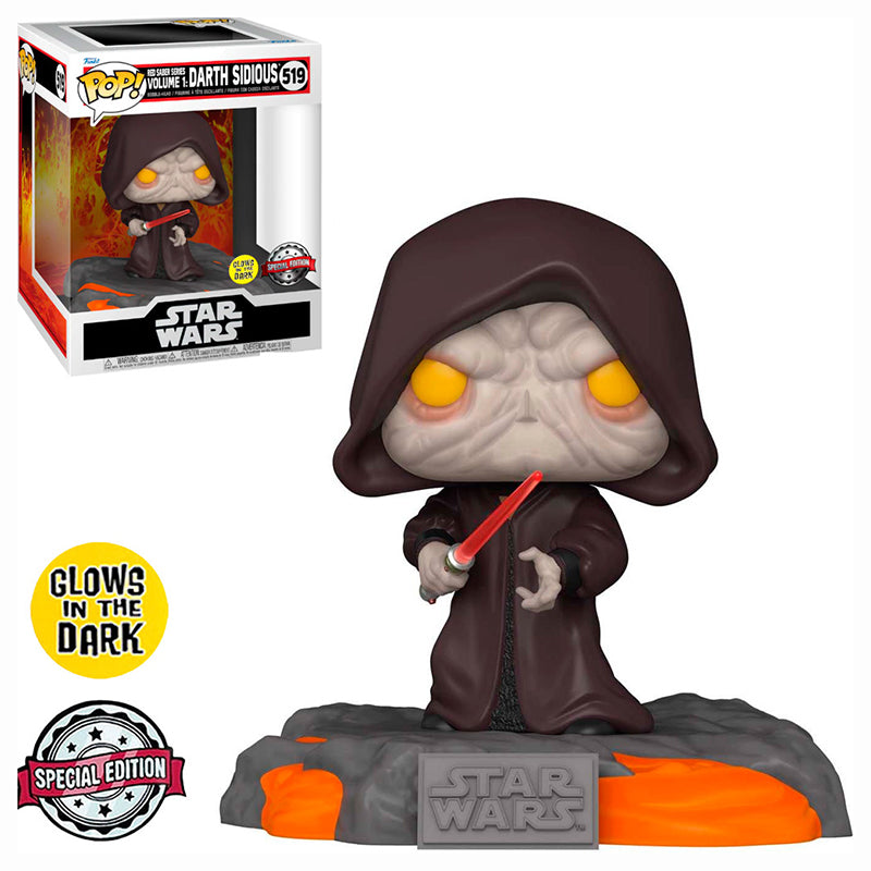 FUNKO POP! DELUXE STAR WARS RED SABER SERIES VOLUME 1 DARTH SIDIOUS GITD SPECIAL EDITION no519