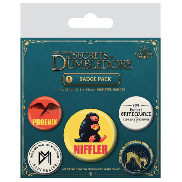 BADGE PACK FANTASTIC BEASTS THE SECRETS OF DUMBLEDORE