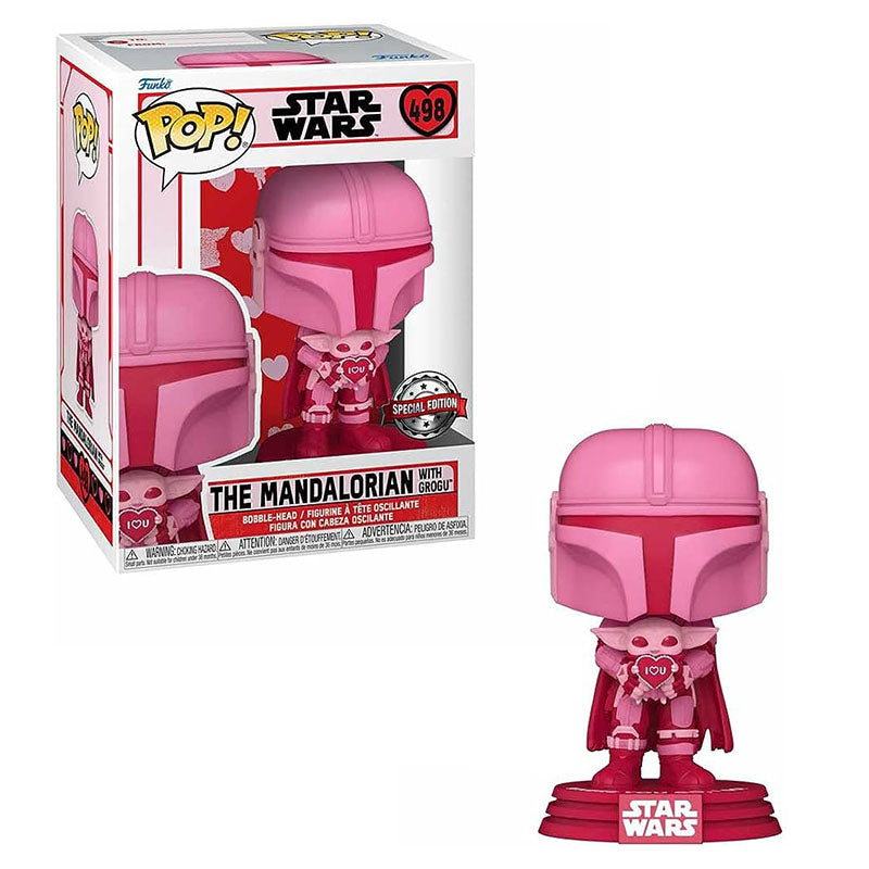 FUNKO POP! STAR WARS VALENTINES THE MANDALORIAN WITH GROGU FUNKO SPECIAL EDITION no498