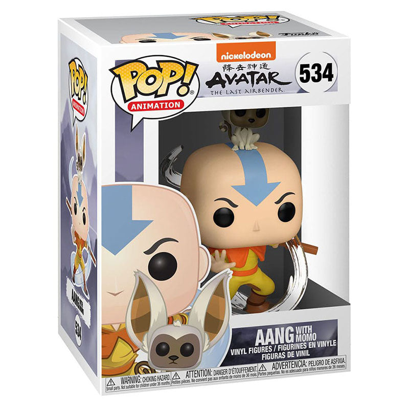 FUNKO POP! ANIMATION NICKELODEON AVATAR THE LAST AIRBENDER AANG WITH MOMO no534