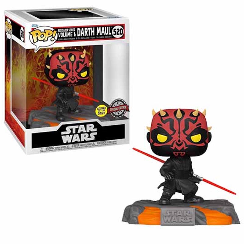 FUNKO POP! DELUXE STAR WARS RED SABER SERIES VOLUME 1 DARTH MAUL GITD SPECIAL EDITION no520