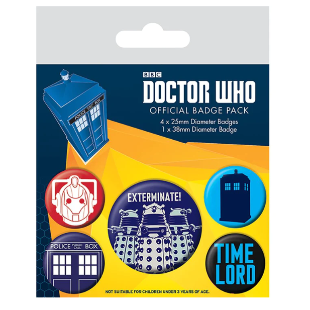 BADGE PACK DOCTOR WHO EXTERMINATE