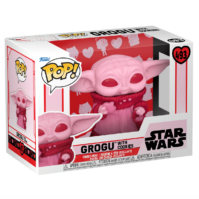 FUNKO POP! STAR WARS VALENTINES GROGU WITH COOKIES no493