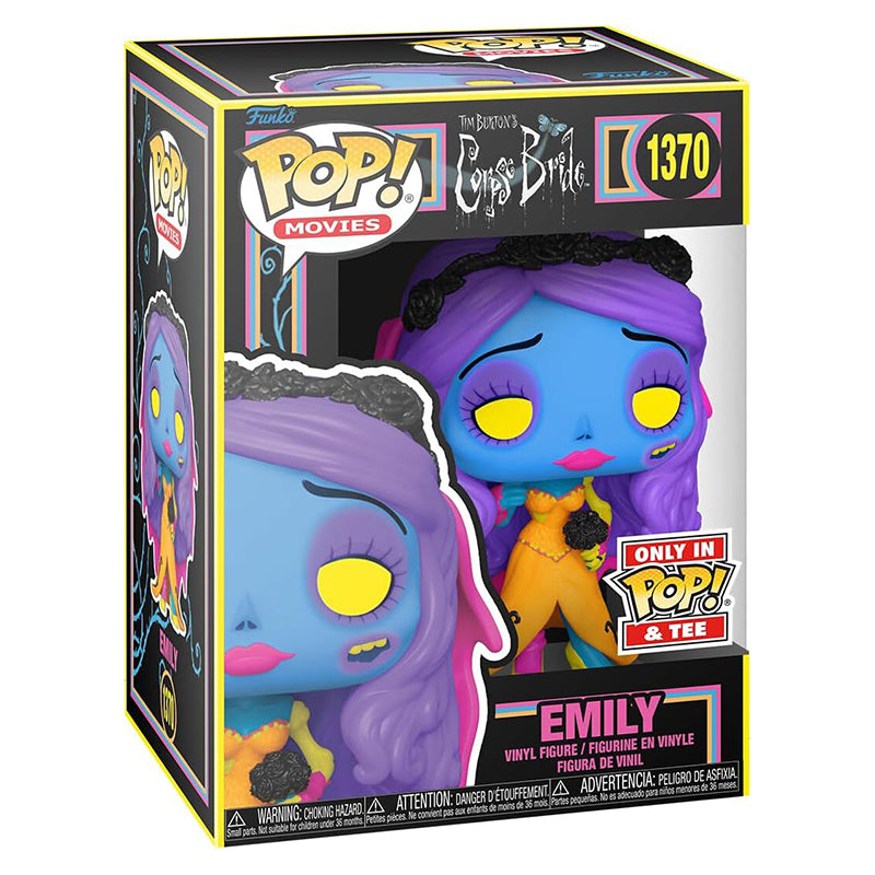 FUNKO POP! MOVIES CORPSE BRIDE EMILY BLACK LIGHT POP! & TEE no1370