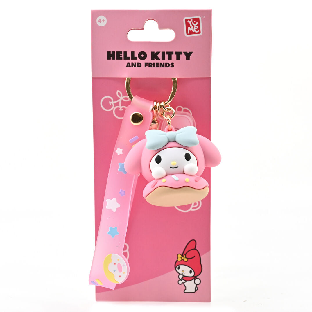 NYCKELRING HELLO KITTY AND FRIENDS MY MELODY BLUE BOW 7cm