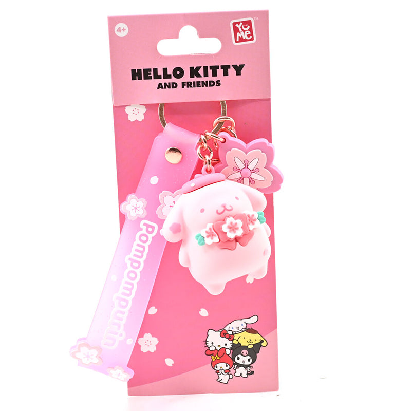 NYCKELRING HELLO KITTY AND FRIENDS POMPOMPURIN ROSE 7cm