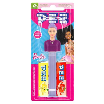 PEZ CANDY & DISPENSER BARBIE PURPLE HAIR 17