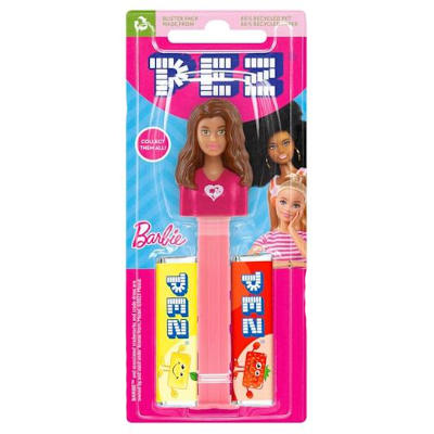 PEZ CANDY & DISPENSER BARBIE BROWN HAIR 17G