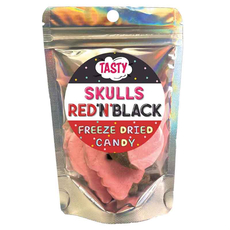 FRYSTORKAT GODIS SKALLE RED ‘N’ BLACK MINI 55g
