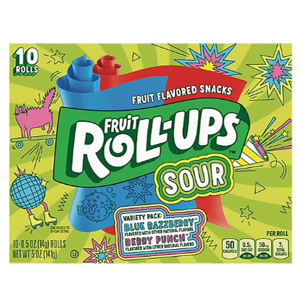 FRUIT ROLL-UPS SOUR 141g