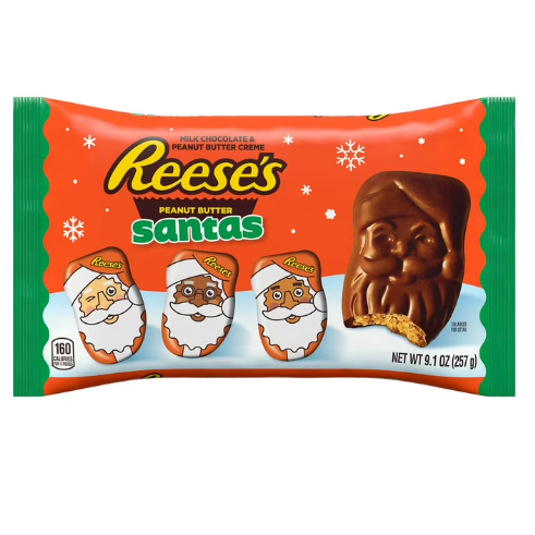 CHRISTMAS CANDY REESE’S PEANUT BUTTER SANTAS 257g (JULGODIS)