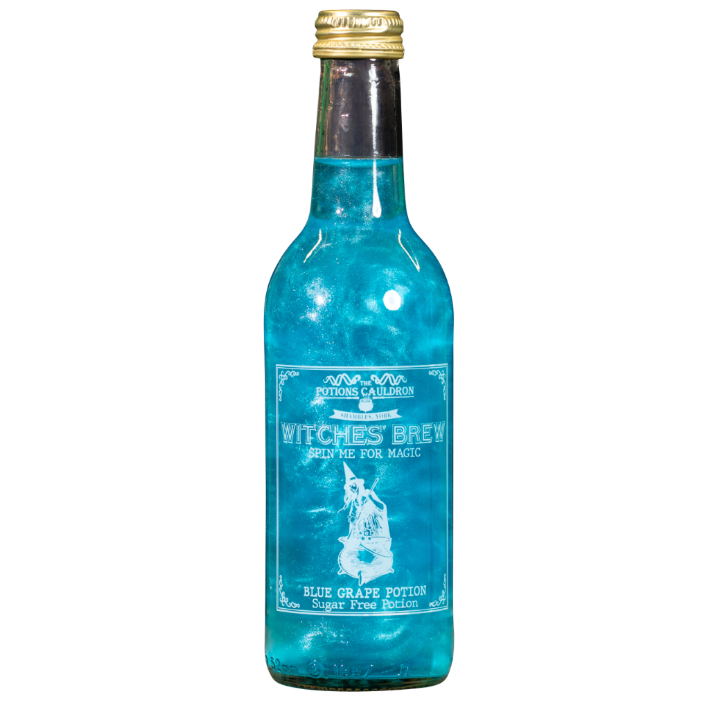POTIONS CAULDRON WITCHES BREW BLUE GRAPE SUGAR FREE 330ml