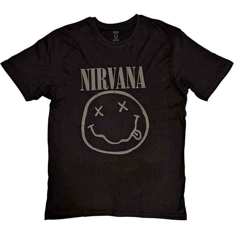 T-SHIRT NIRVANA BLACK HAPPY FACE
