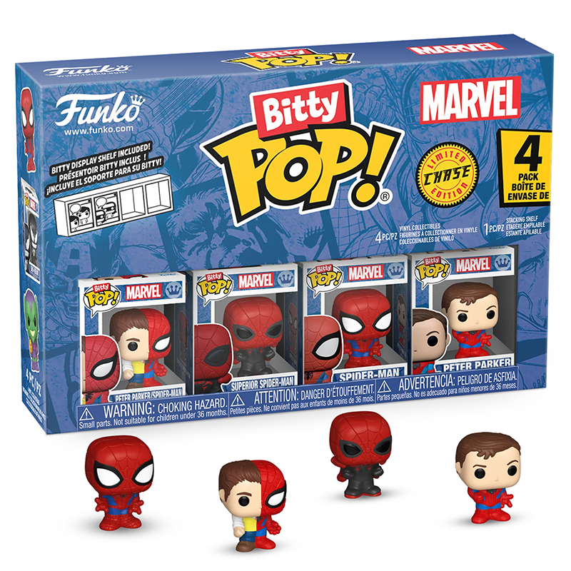 FUNKO BITTY POP! MARVEL SPIDER-MAN PETER PARKER SPIDER-MAN 4-PACK 2,5cm