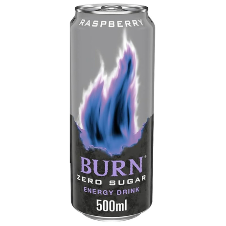 BURN RASPBERRY ZERO SUGAR ENERGY DRINK 500ml