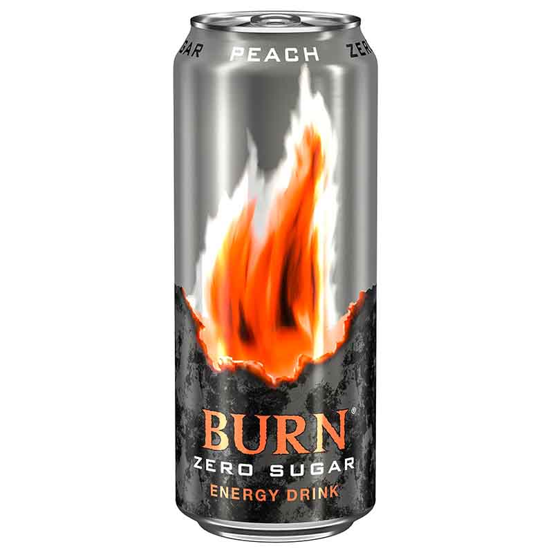 BURN PEACH ZERO SUGAR ENERGY DRINK 500ml