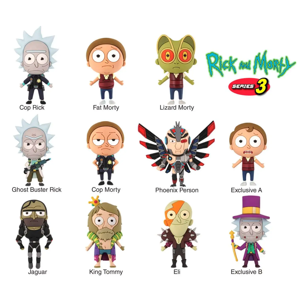 3D BAG CLIPS RICK AND MORTY SERIES 3