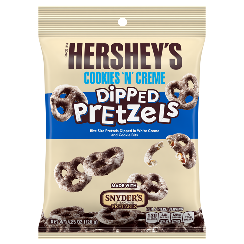 HERSHEY´S COOKIES´N´CREME DIPPED PRETZELS 120g