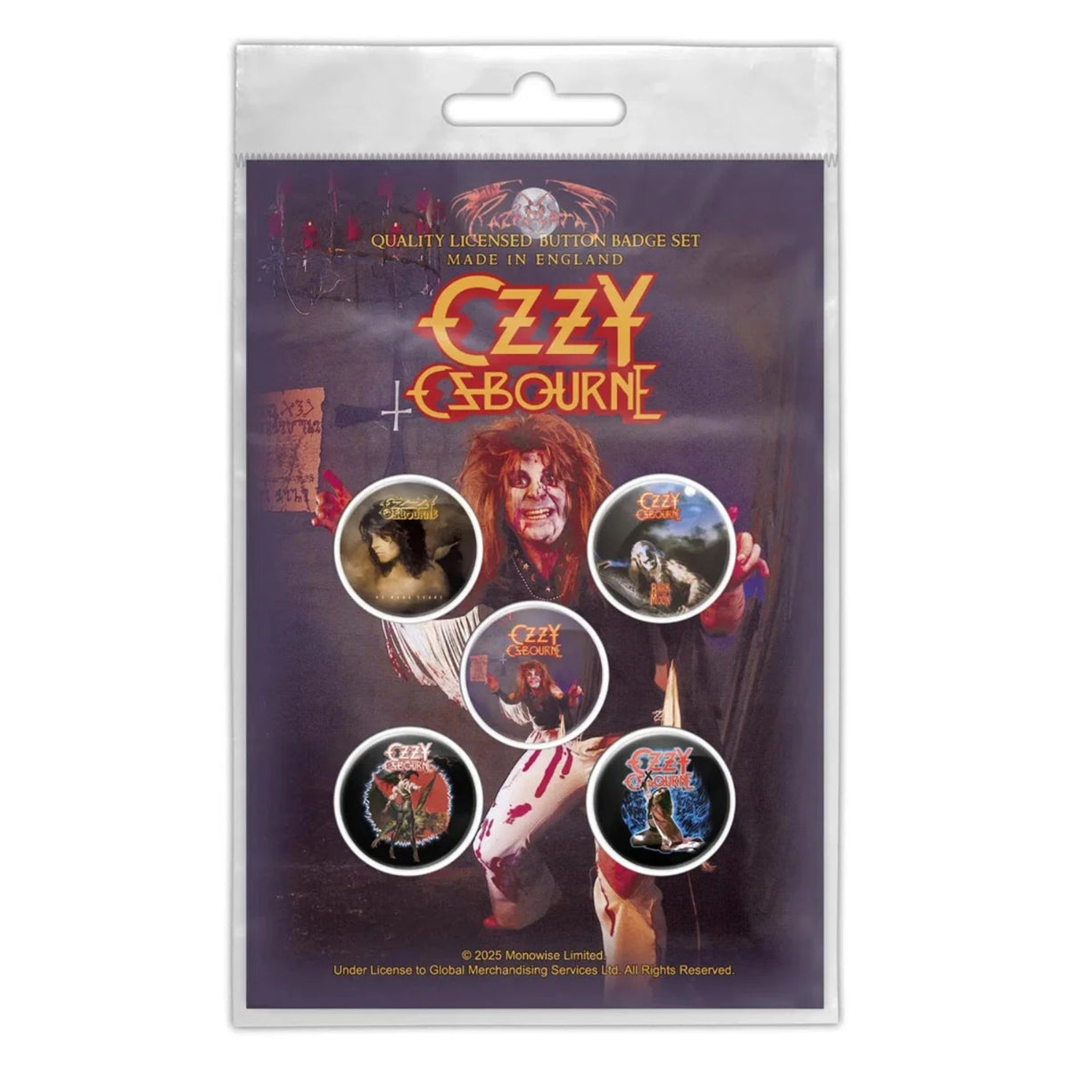 BADGE PACK OZZY OSBOURNE DIARY OF A MADMAN