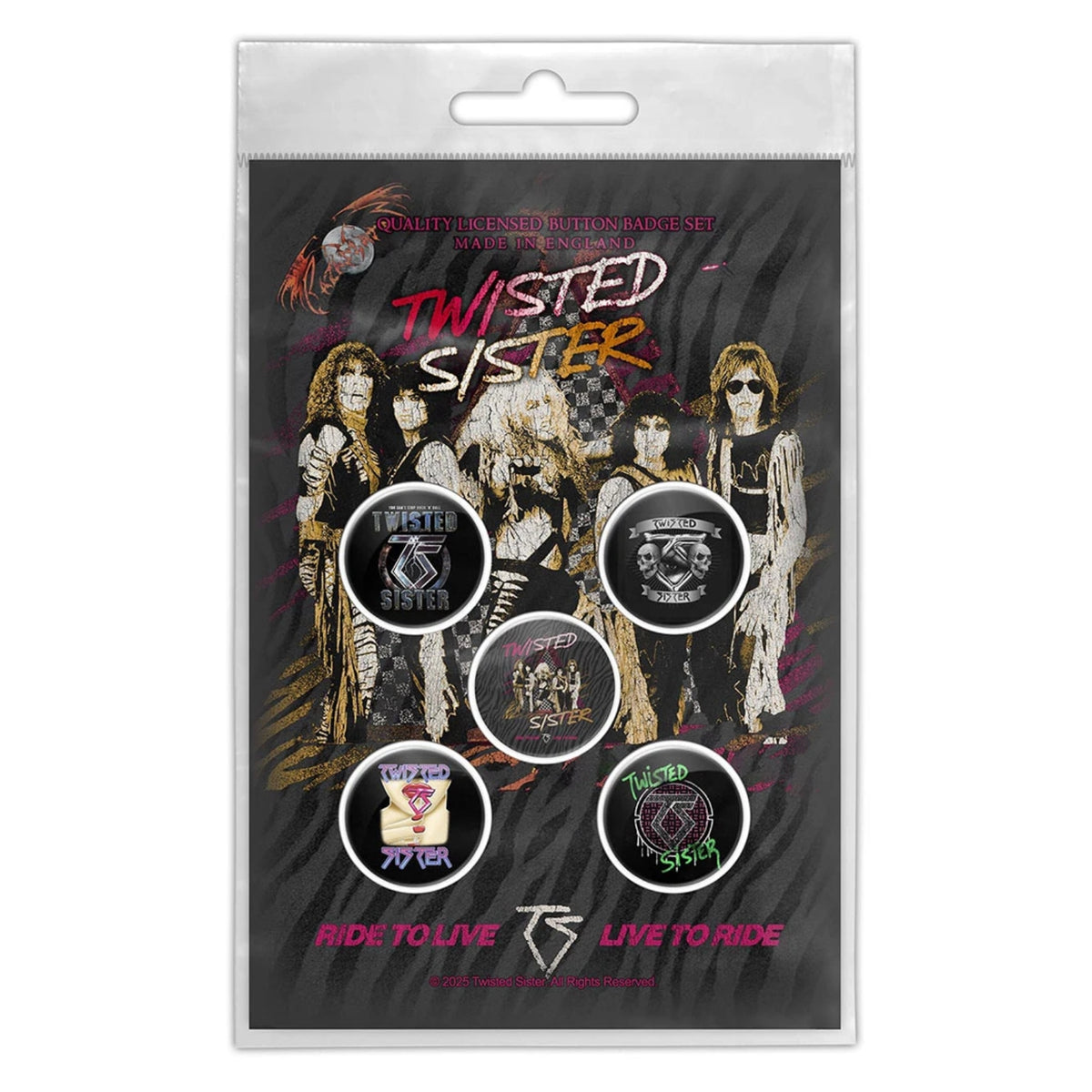 BADGE PACK TWISTED SISTERS RIDE TO LIVE