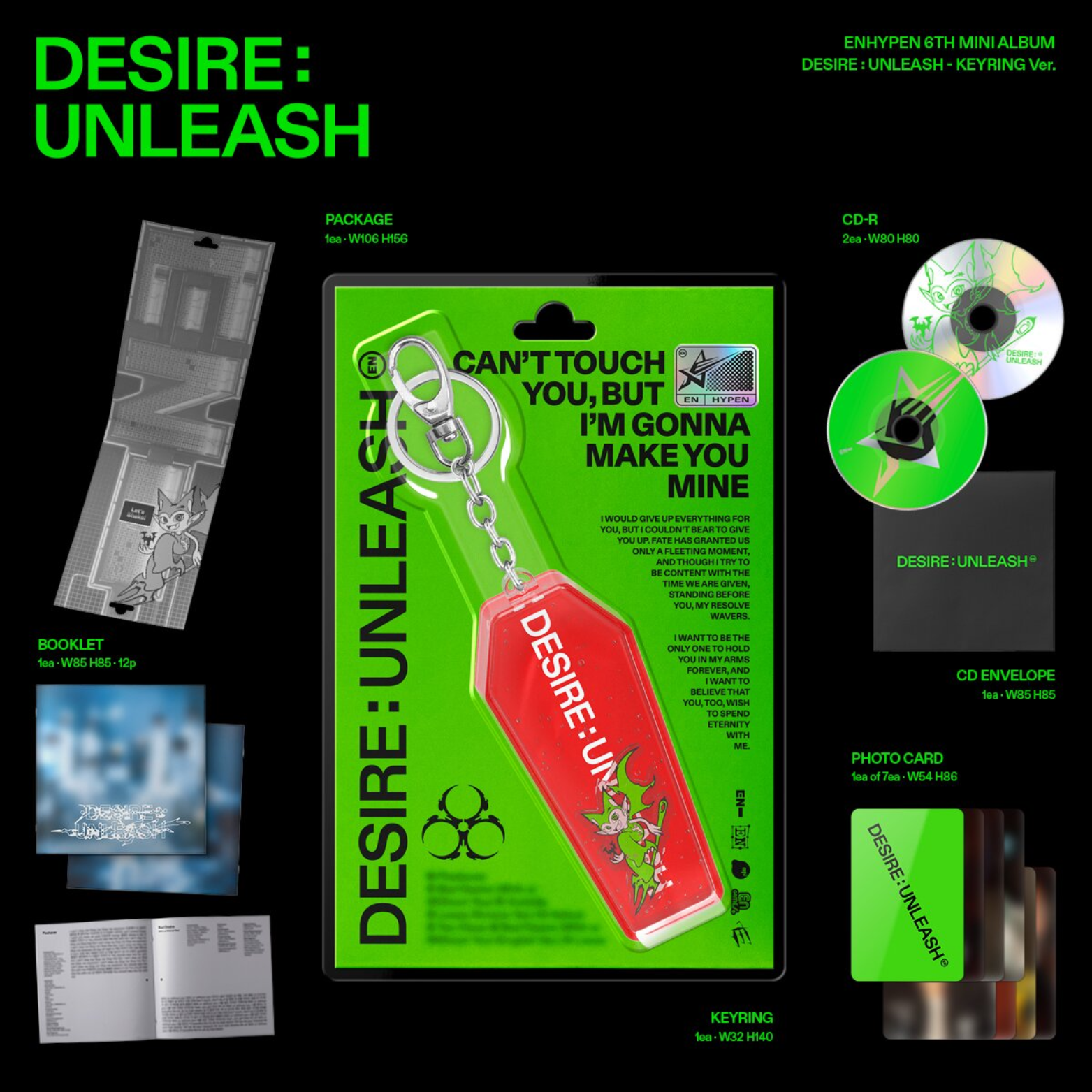 CD ENHYPEN DESIRE : UNLEASH KEYRING EDITION