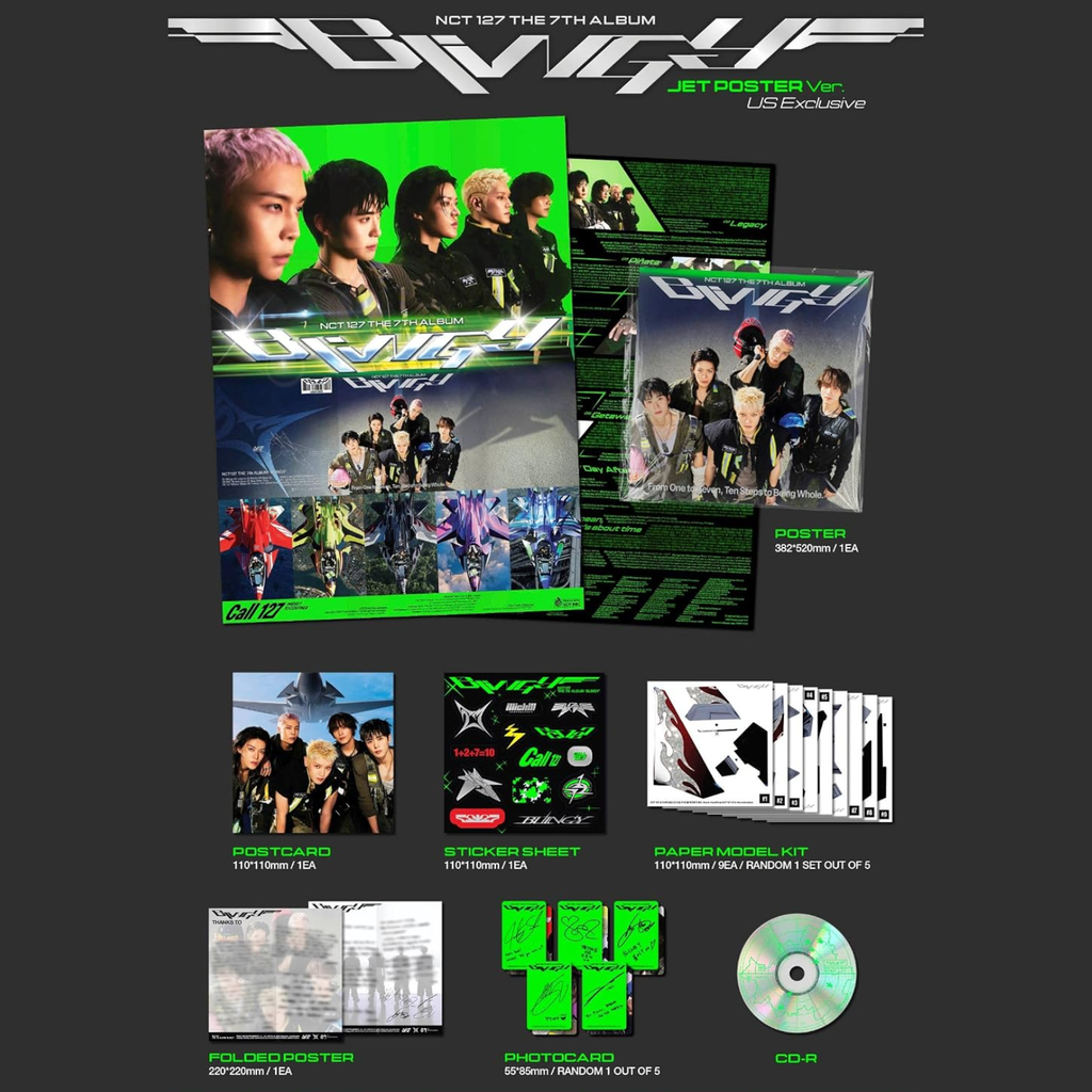 CD NCT 127 7TH ALBUM BLINGY (JET POSTER VER.)
