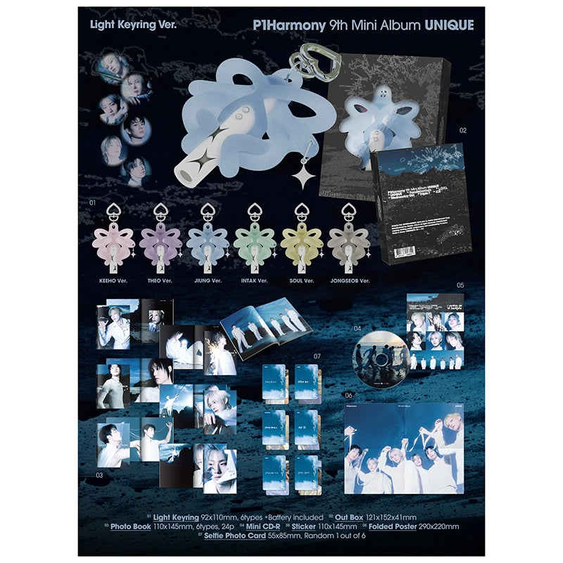 CD P1HARMONY 9TH MINI ALBUM UNIQUE LIGHT KEYRING VER.