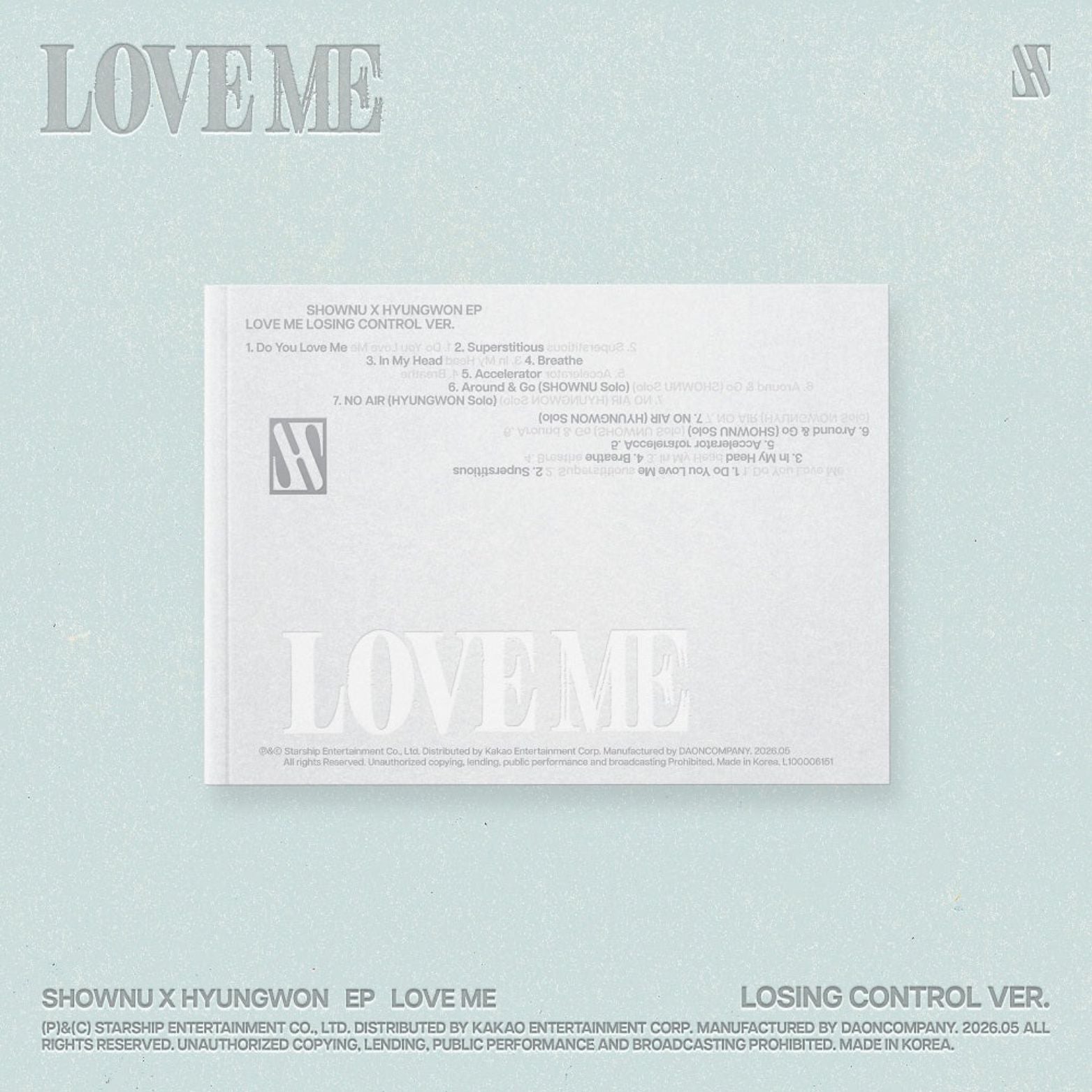 CD SHOWNU X HYUNGWON LOVE ME LOSING CONTROL VER.