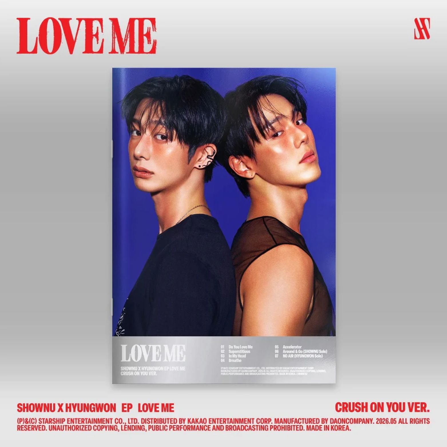 CD SHOWNU X HYUNGWON LOVE ME OR NOT CRUSH ON YOU VER.
