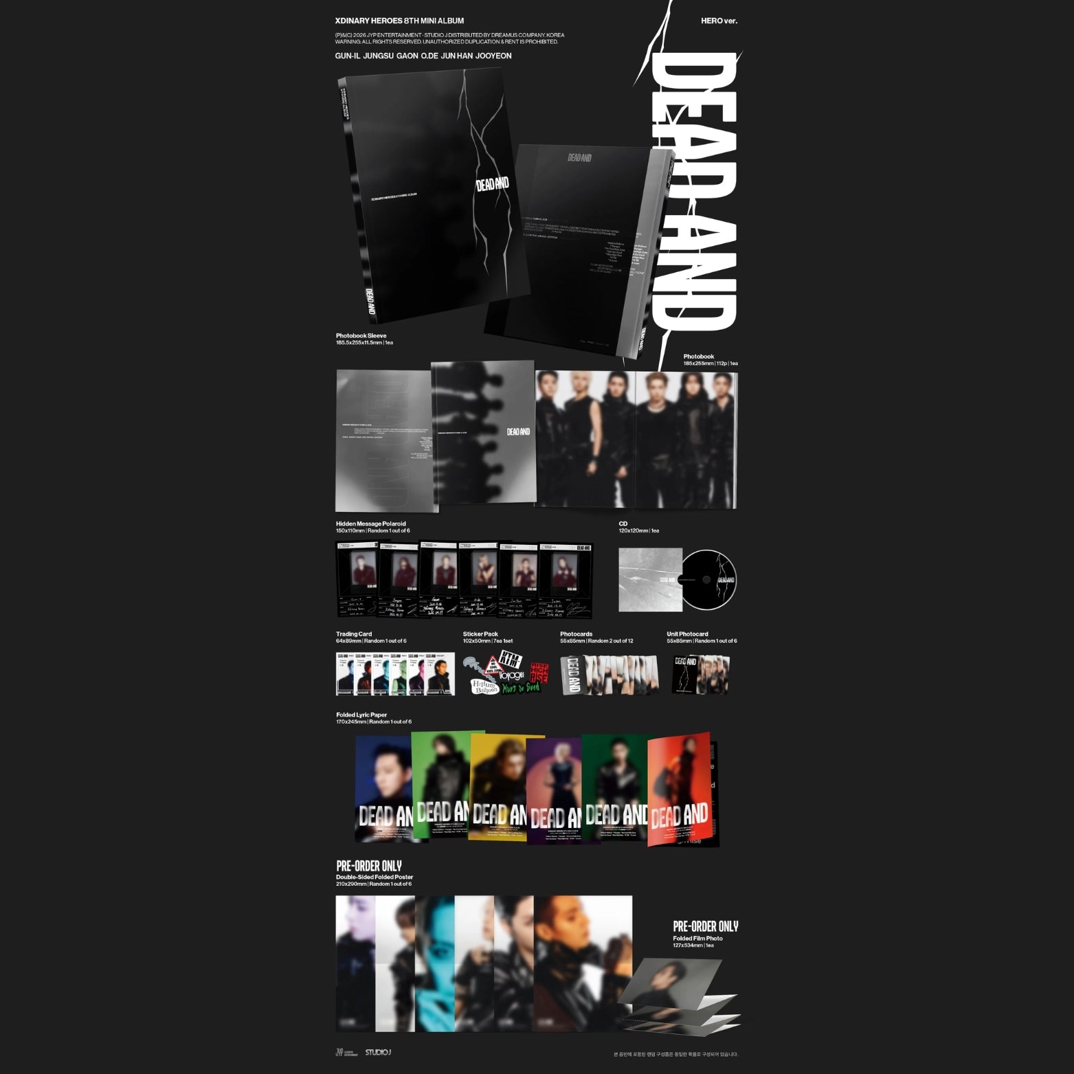 CD XDINARY HEROES 8th MINI ALBUM DEAD AND PHOTOBOOK VER.