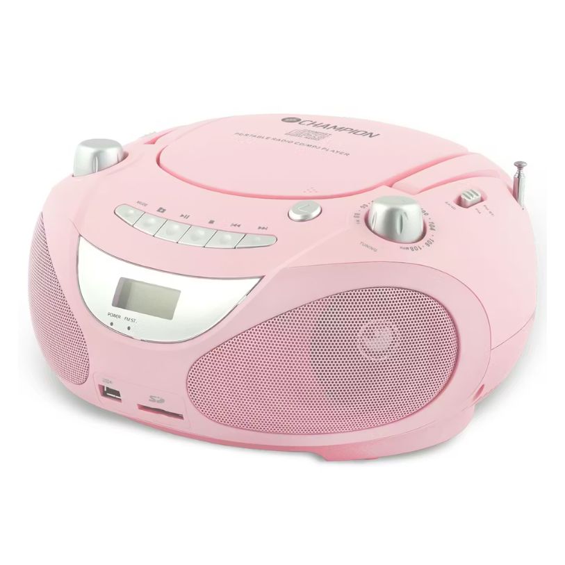 CHAMPION BOOMBOX CD/RADIO/MP3/USB ROSA