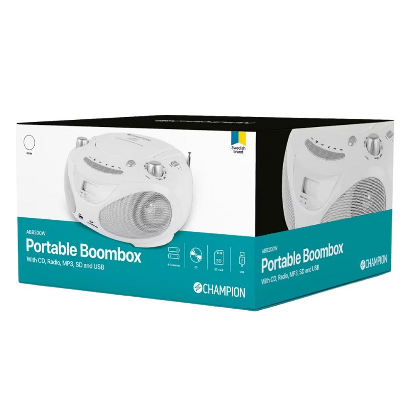 CHAMPION BOOMBOX CD/RADIO/MP3/USB VIT