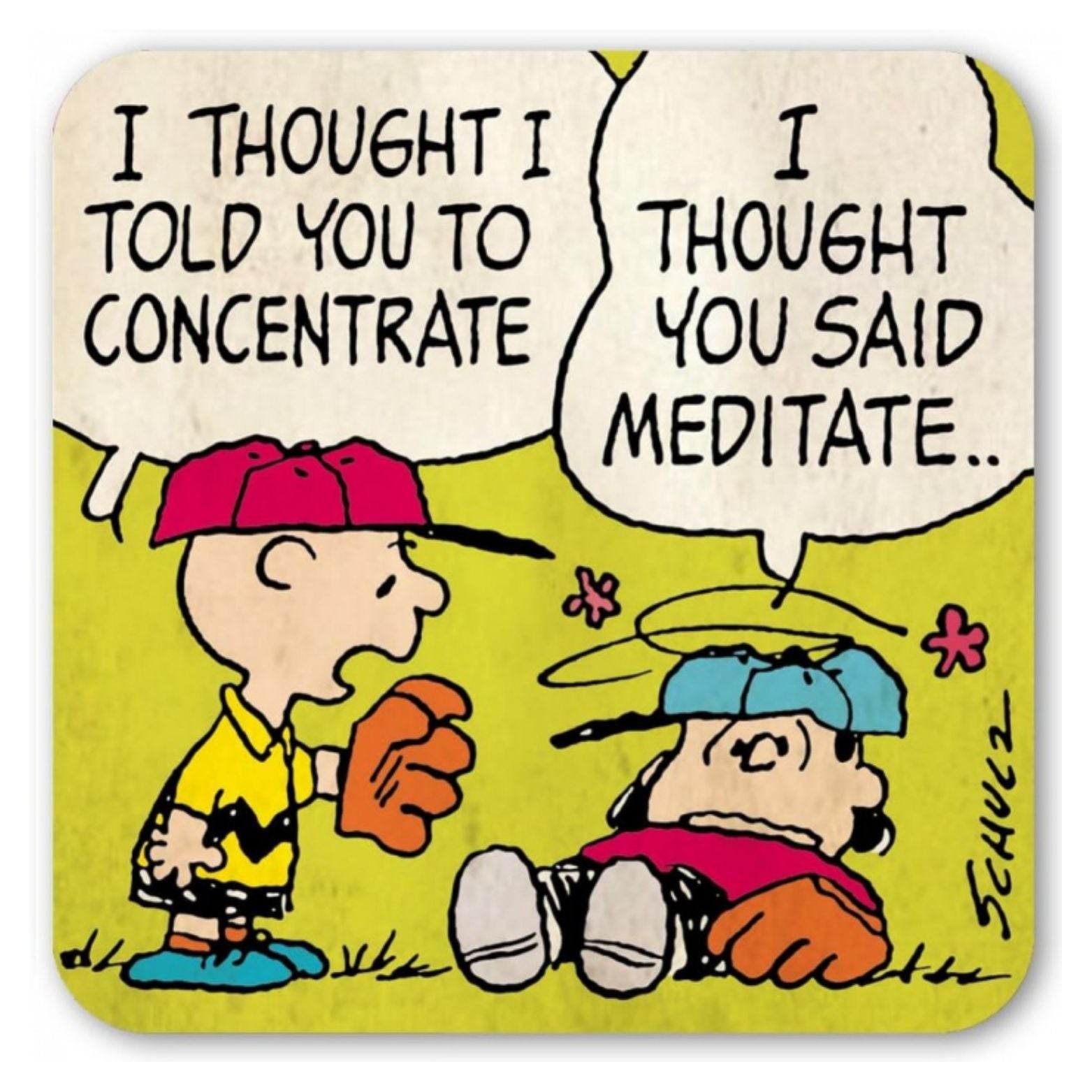COASTER PEANUTS CHARLIE BROWN AND LUCY CONCENTRATE