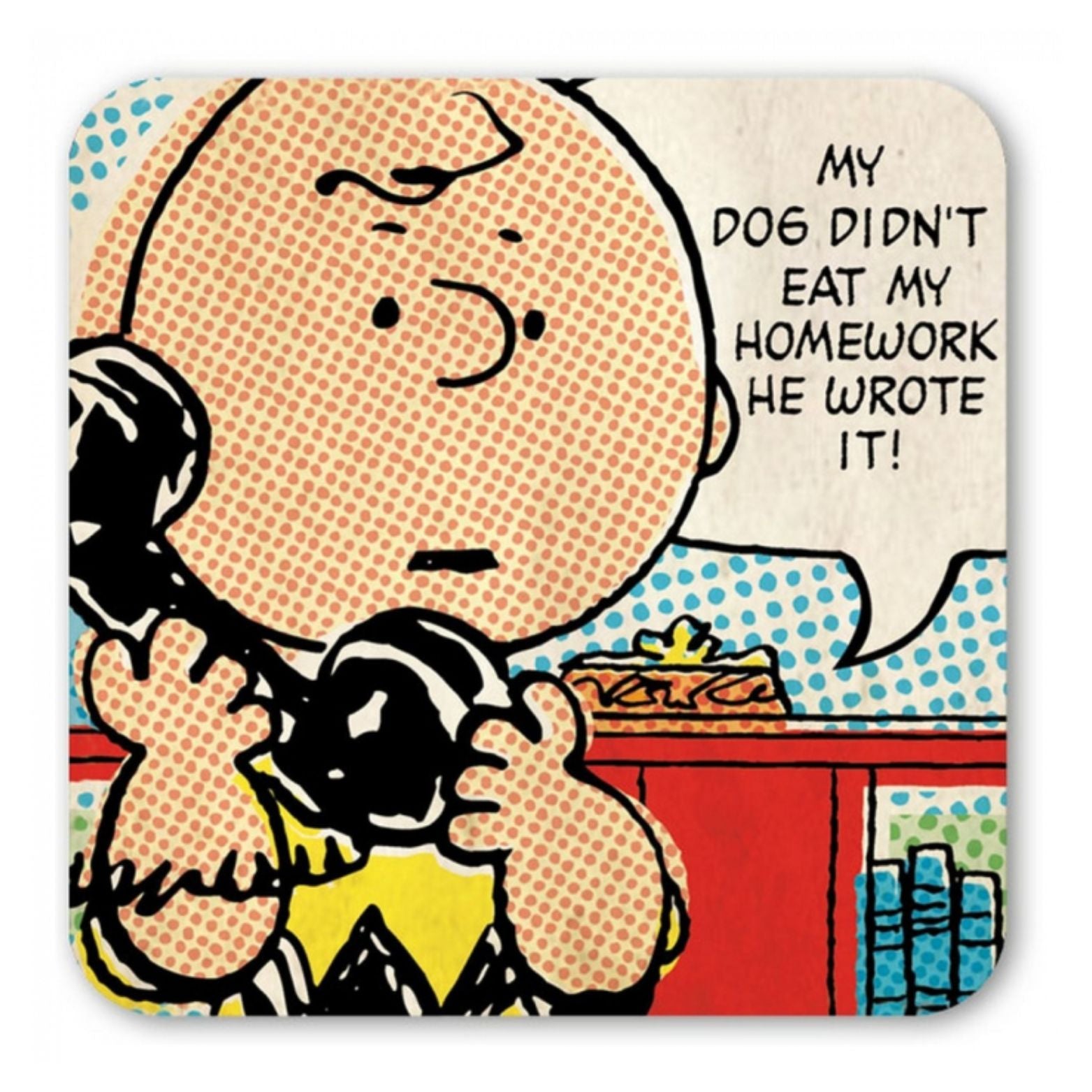 COASTER PEANUTS CHARLIE BROWN EAT MY HOMEWORK