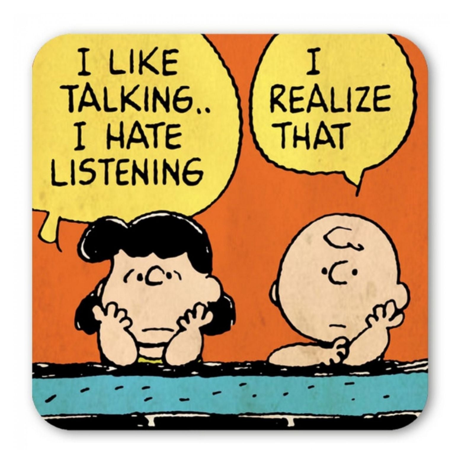 COASTER PEANUTS CHARLIE & LUCY TALKING
