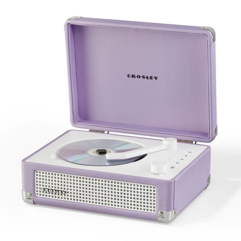 CROSLEY CD PLAYER PORTABLE TURNTABLE BLUETOOTH OUT LAVENDER