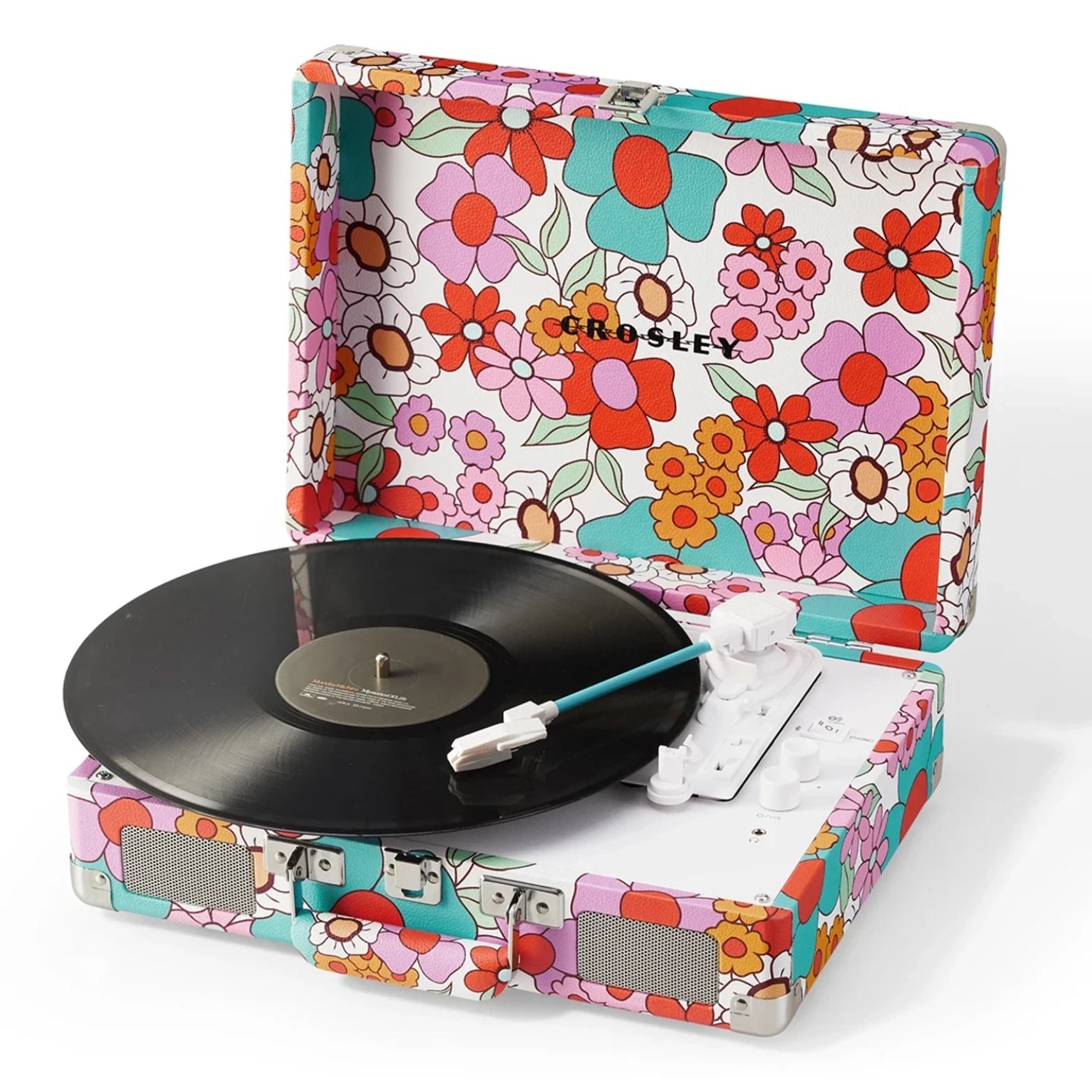 CROSLEY VINYL PLAYER CRUISER PLUS PORTABLE TURNABLE WITH BLUETOOTH GROOVY FLORAL